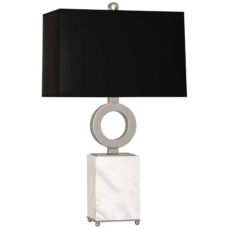 Image 2 Robert Abbey Oculus 28 inch Black and White Marble Table Lamp