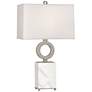 Robert Abbey Oculus 28" Silver and White Marble Table Lamp
