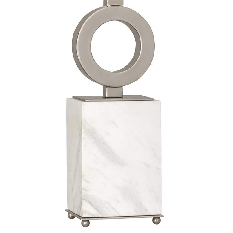 Image 5 Robert Abbey Oculus 28" Silver and White Marble Table Lamp more views