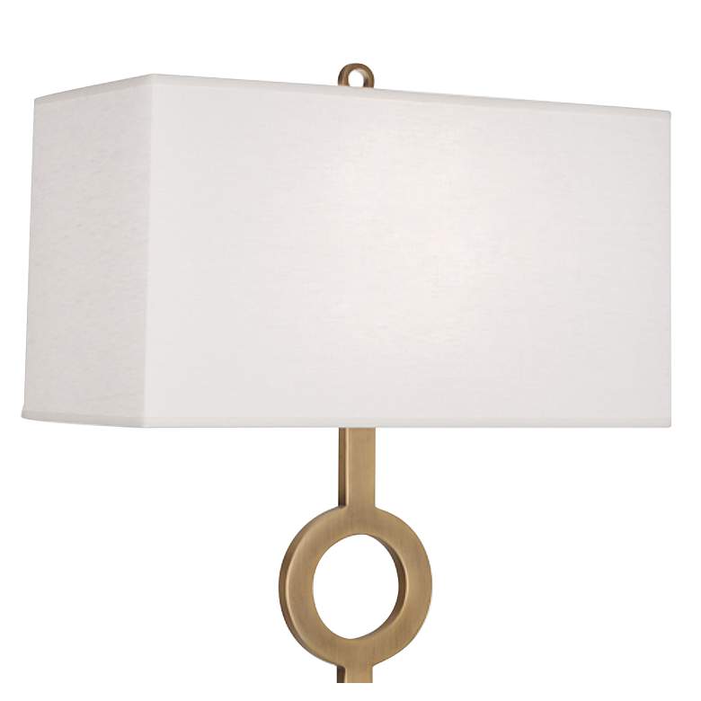 Image 3 Robert Abbey Oculus 62 3/4" Brass Metal Floor Lamp with Oyster Shade more views