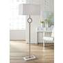 1_Robert Abbey Oculus 62 3/4" Linen Shade and Silver Floor Lamp