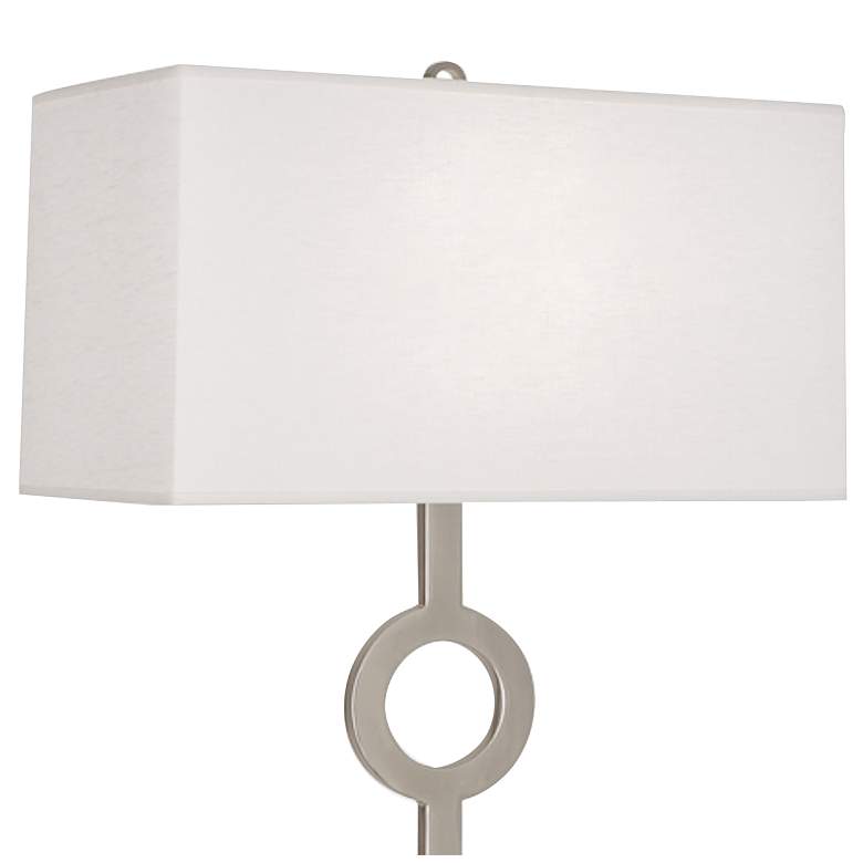 Image 3 Robert Abbey Oculus 62 3/4" Linen Shade and Silver Floor Lamp more views