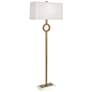 Robert Abbey Oculus Brass Metal Floor Lamp with Oyster Shade