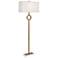 Robert Abbey Oculus Brass Metal Floor Lamp with Oyster Shade