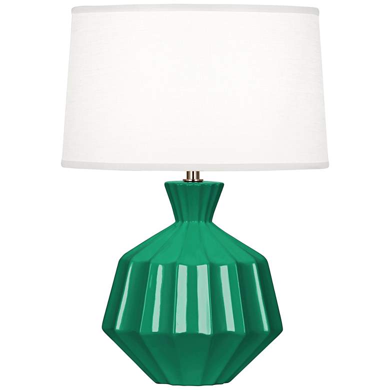 Image 1 Robert Abbey Orion 17 3/4 inch Emerald Green Ceramic Accent Lamp