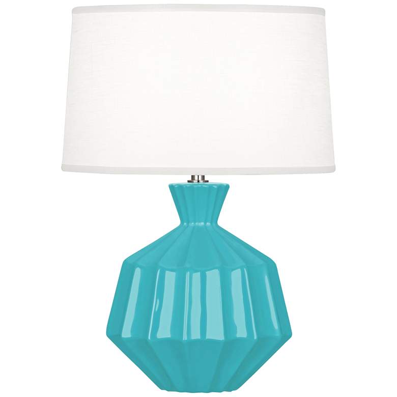 Image 1 Robert Abbey Orion 17 3/4" High Egg Blue Ceramic Accent Lamp