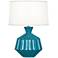 Robert Abbey Orion 17 3/4" Modern Peacock Blue Ceramic Accent Lamp