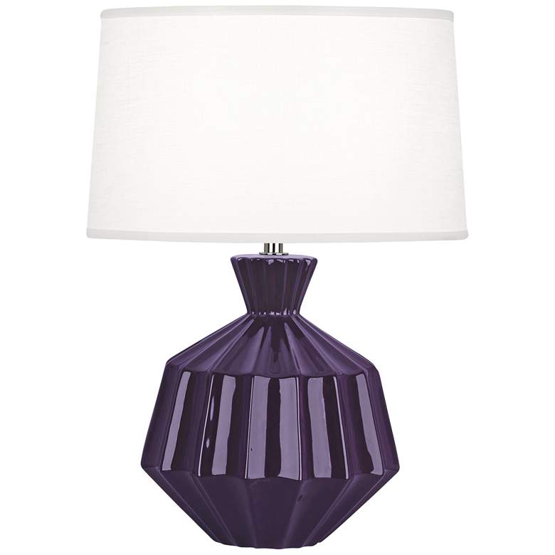 Image 1 Robert Abbey Orion 17 3/4 inchH Amethyst Purple Ceramic Lamp