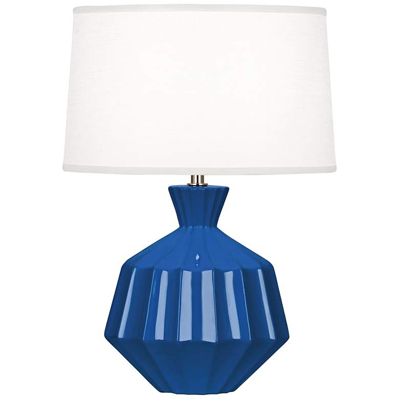 Image 1 Robert Abbey Orion 17 3/4 inchH Marine Blue Ceramic Accent Lamp