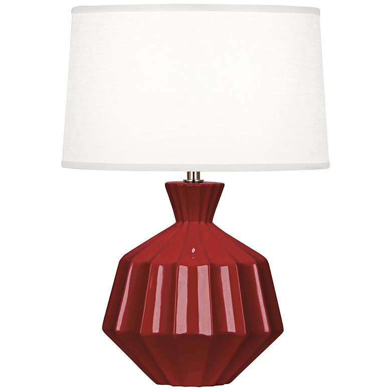 Image 1 Robert Abbey Orion 17 3/4 inchH Oxblood Red Ceramic Accent Lamp
