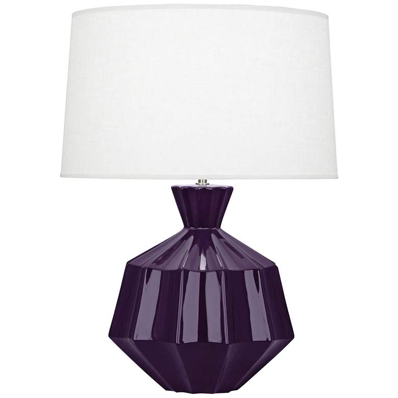 Image 1 Robert Abbey Orion 27 inch Amethyst Purple Ceramic Table Lamp