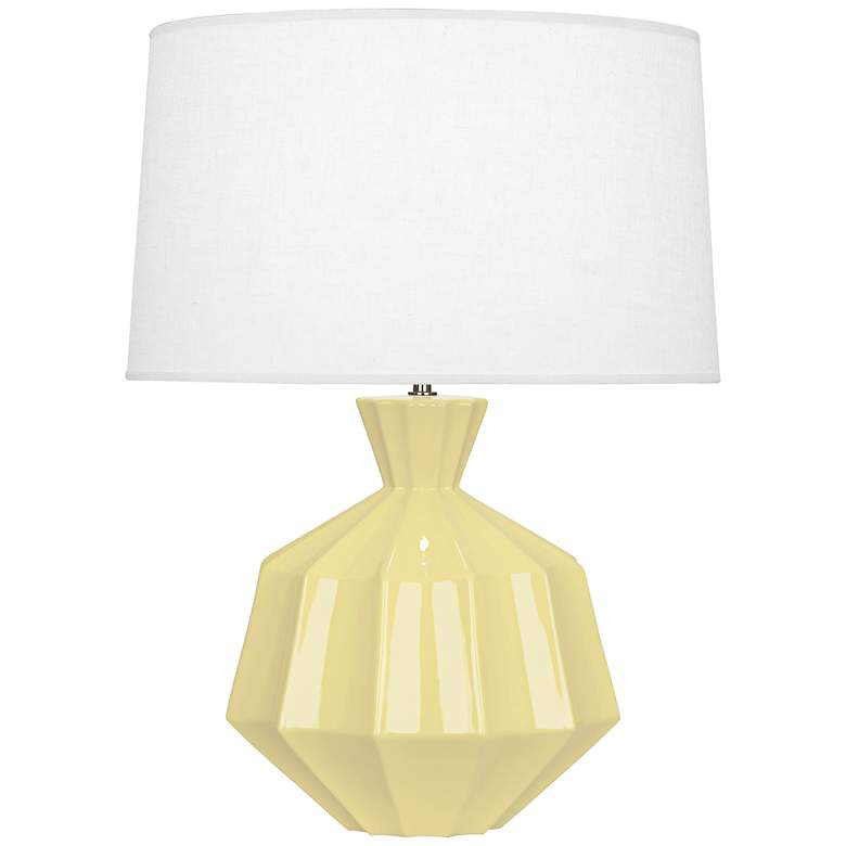 Image 1 Robert Abbey Orion 27 inch Butter Yellow Ceramic Table Lamp