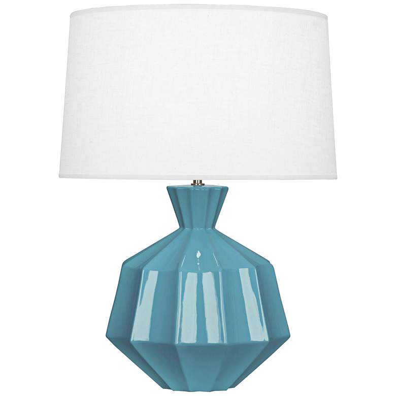 Image 1 Robert Abbey Orion 27 inch High Steel Blue Ceramic Table Lamp