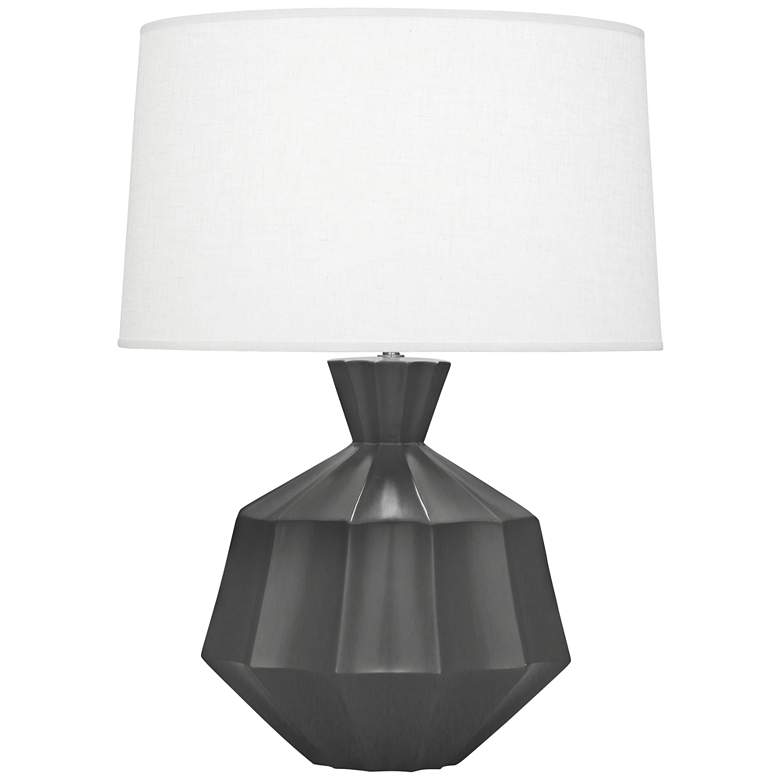 Image 1 Robert Abbey Orion 27" Matte Ash Black Ceramic Table Lamp