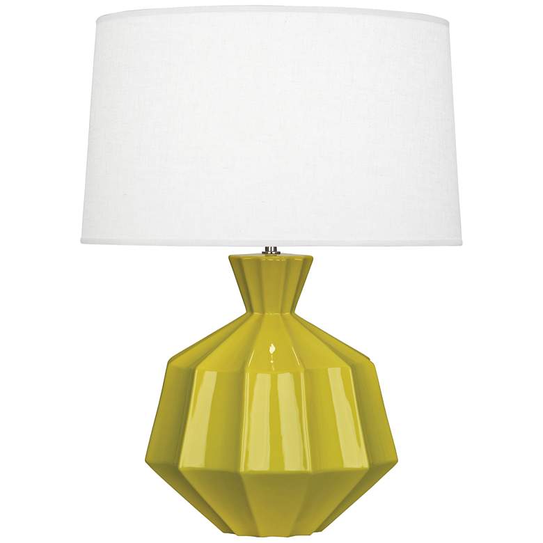 Image 1 Robert Abbey Orion 27" Mid-Century Citron Green Ceramic Table Lamp