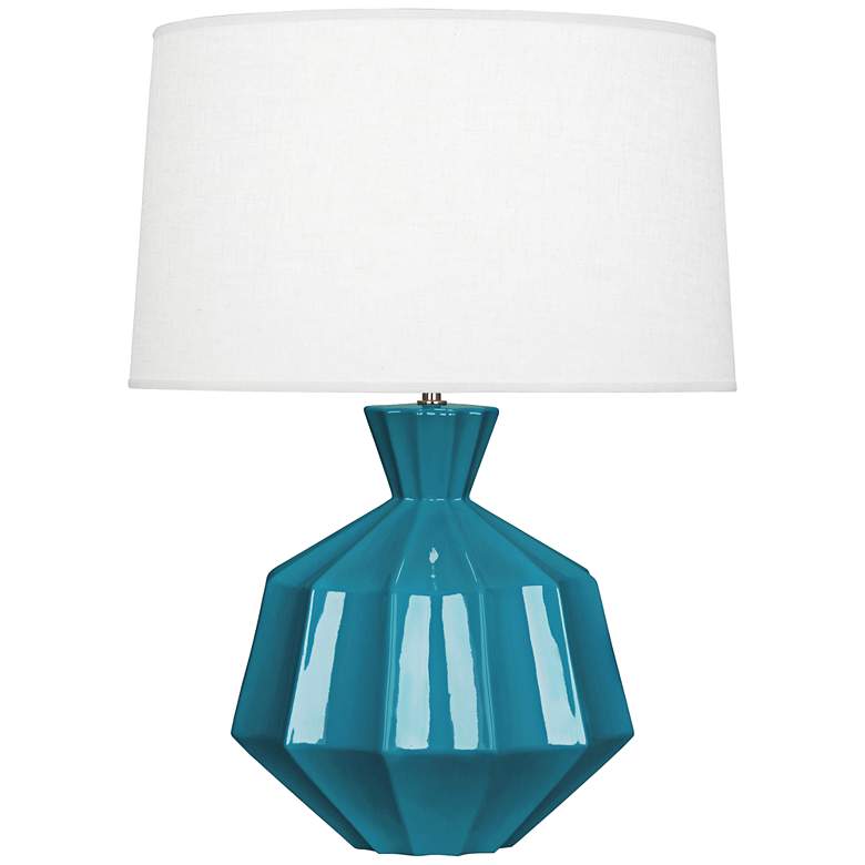 Image 1 Robert Abbey Orion 27" Peacock Ceramic Table Lamp