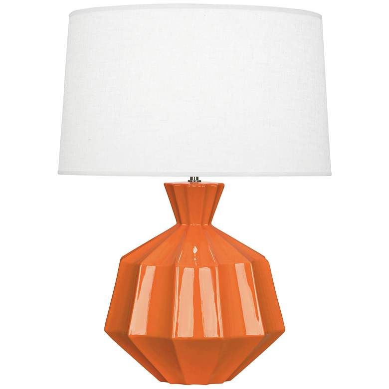 Image 1 Robert Abbey Orion 27 inch Pumpkin Orange Ceramic Table Lamp