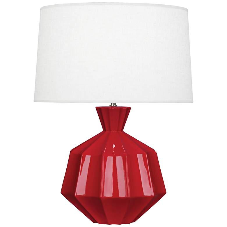 Image 1 Robert Abbey Orion 27 inch Ruby Red Ceramic Table Lamp