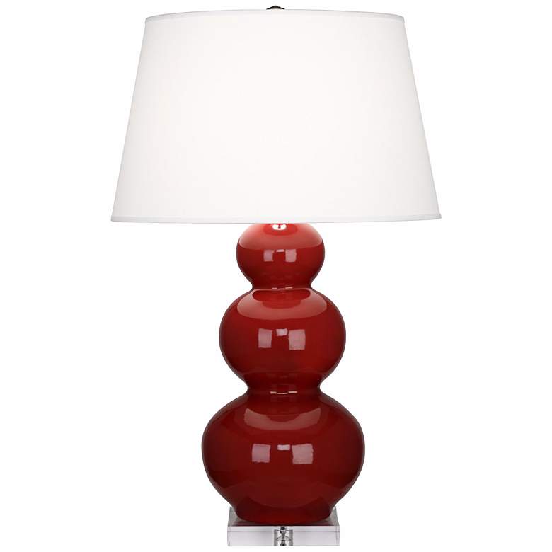 Image 1 Robert Abbey Oxblood Red Triple Gourd Ceramic Buffet Lamp