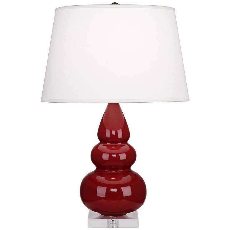 Image 1 Robert Abbey Oxblood Red Triple Gourd Ceramic Table Lamp
