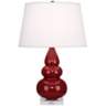 Robert Abbey Oxblood Red Triple Gourd Ceramic Table Lamp