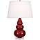 Robert Abbey Oxblood Red Triple Gourd Ceramic Table Lamp