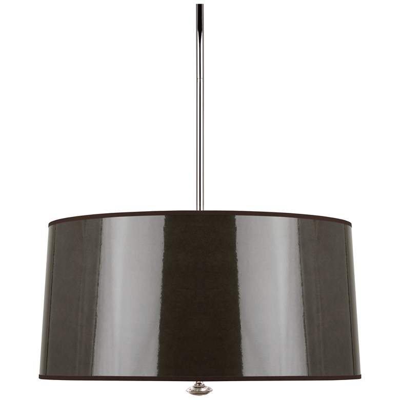 Image 1 Robert Abbey Penelope Pendant Taupe Gloss Parchment Shade w/ Silver