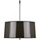 Robert Abbey Penelope Pendant Taupe Gloss Parchment Shade w/ Silver