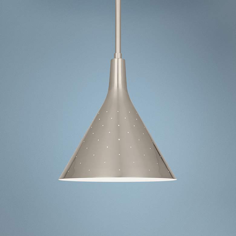 Image 1 Robert Abbey Pierce 12 1/2"W Antique Silver Pendant Light