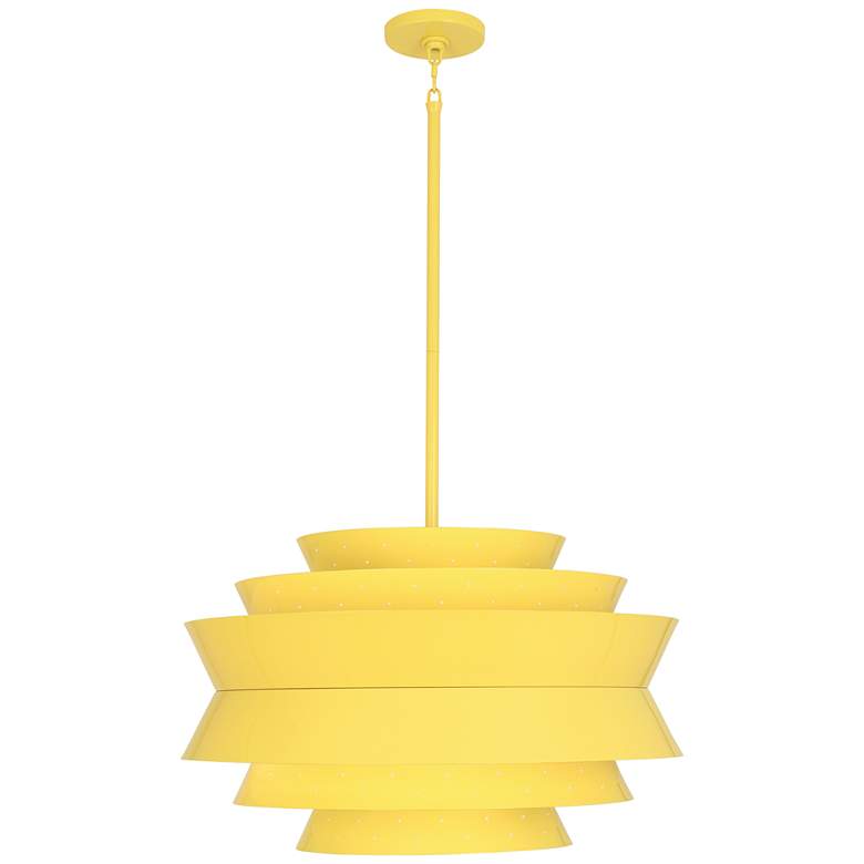 Image 1 Robert Abbey Pierce 23" Perforated Metal Canary Yellow Modern Pendant