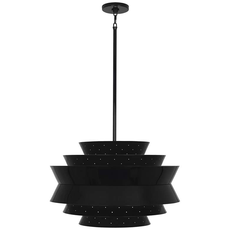Image 1 Robert Abbey Pierce 23" Perforated Metal Piano Black Modern Pendant