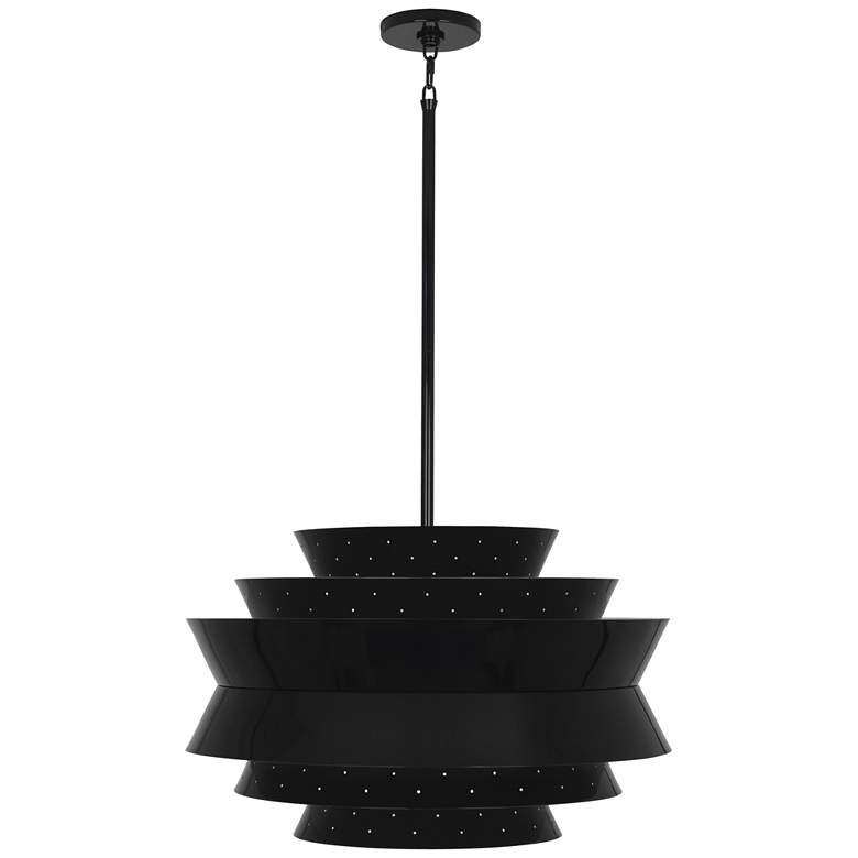 Image 1 Robert Abbey Pierce 23 inch Perforated Metal Piano Black Modern Pendant