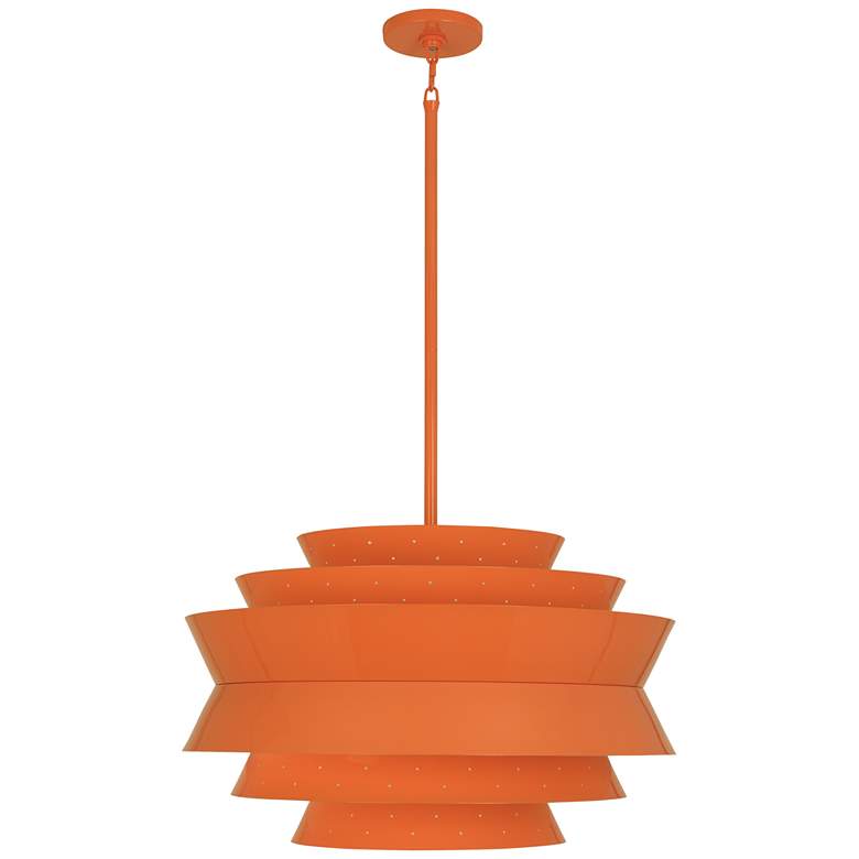 Image 1 Robert Abbey Pierce 23" Perforated Tangerine Orange Modern Pendant