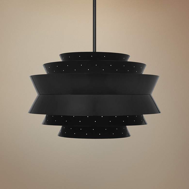 Image 1 Robert Abbey Pierce 23" Wide Plated Black Pendant Light