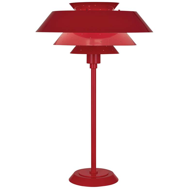 Image 2 Robert Abbey Pierce 26 1/2" Ruby Red Gloss Modern Table Lamp