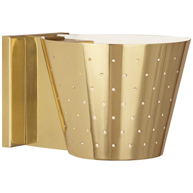 Image 1 Robert Abbey Pierce 6" High Modern Brass Wall Sconce