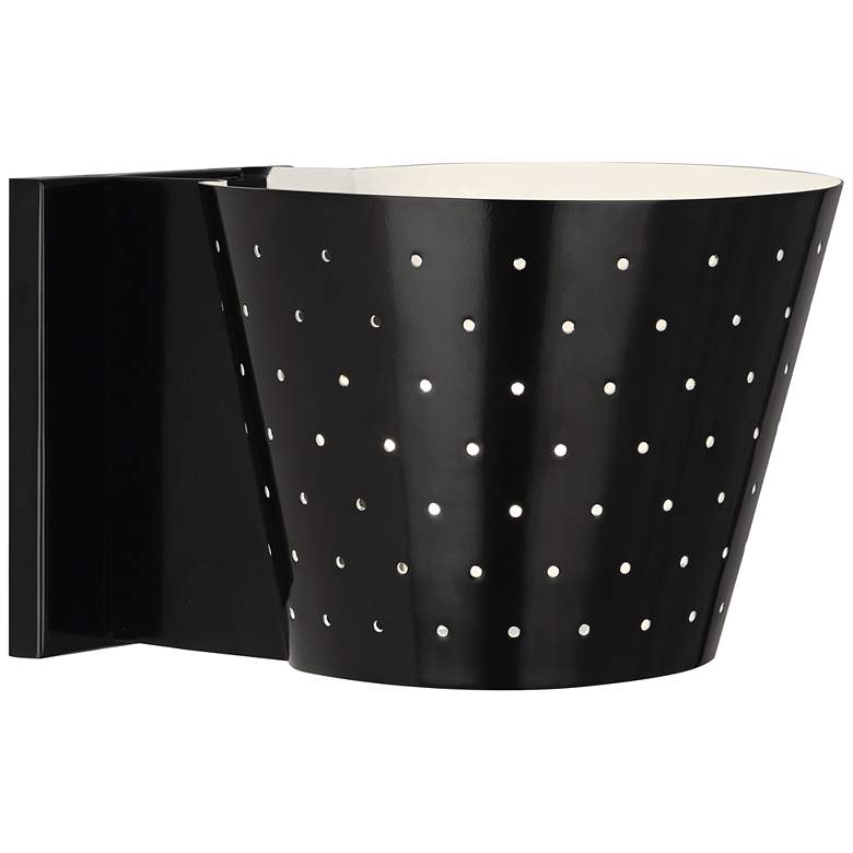 Image 1 Robert Abbey Pierce 6" High Plated Black Wall Sconce