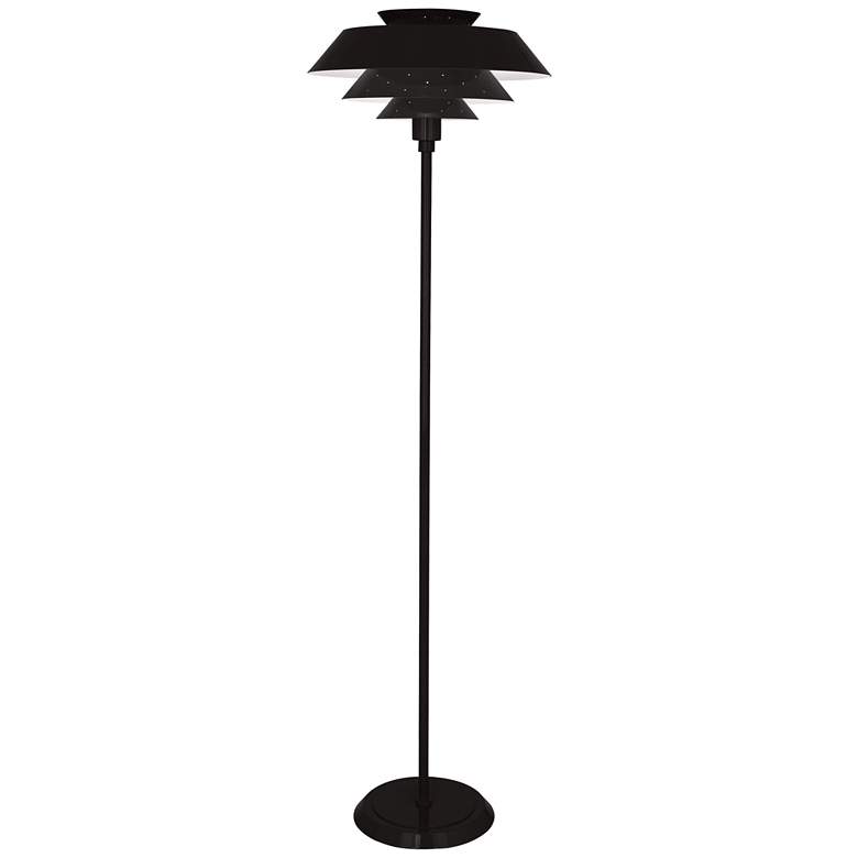 Image 1 Robert Abbey Pierce 60 1/2 inch High Black Finish Modern Floor Lamp