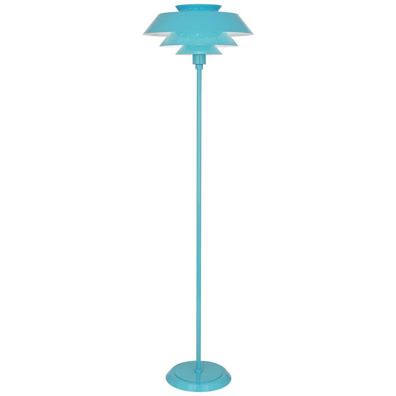 Image 1 Robert Abbey Pierce 60 1/2" High Peacock Blue Modern Floor Lamp