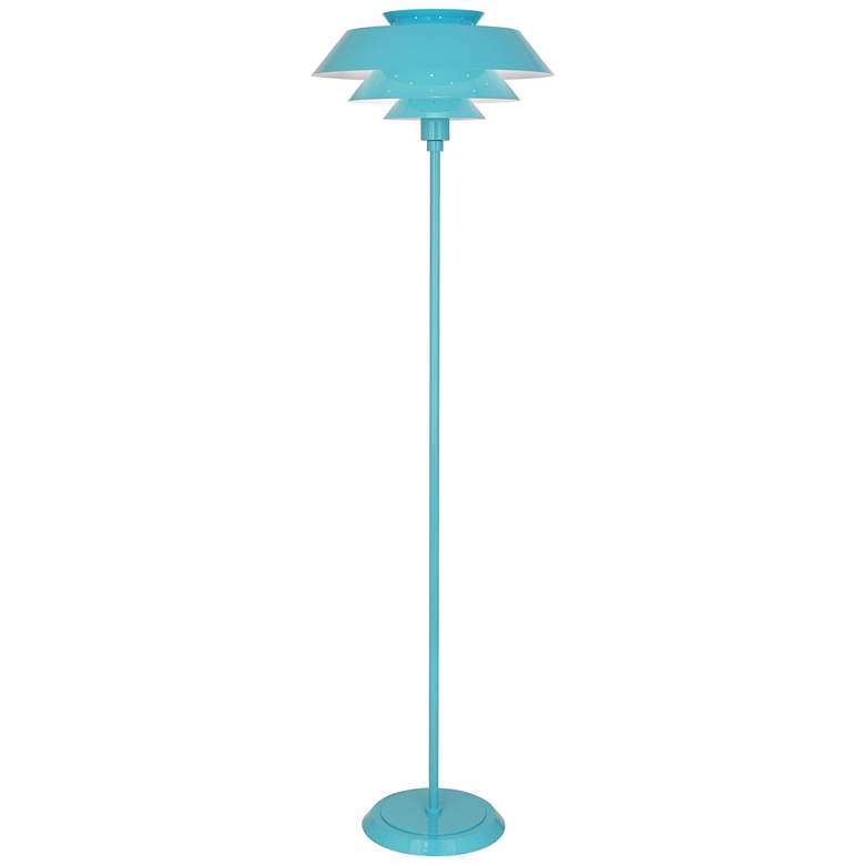 Image 1 Robert Abbey Pierce 60 1/2 inch High Peacock Blue Modern Floor Lamp