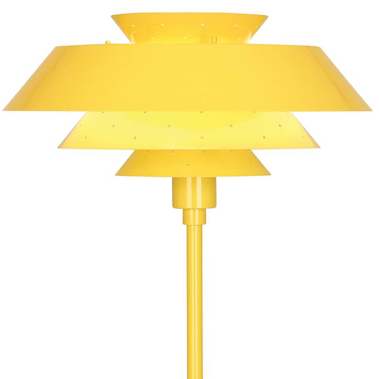 Image 2 Robert Abbey Pierce Canary Yellow Gloss Metal Table Lamp more views