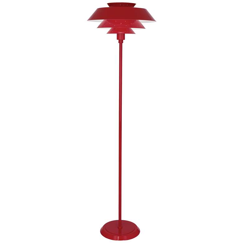 Image 1 Robert Abbey Pierce Floor Lamp 60.5 inch painted metal red robin