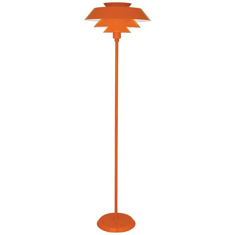 Image 1 Robert Abbey Pierce Floor Lamp 60.5 inch painted metal tangerine