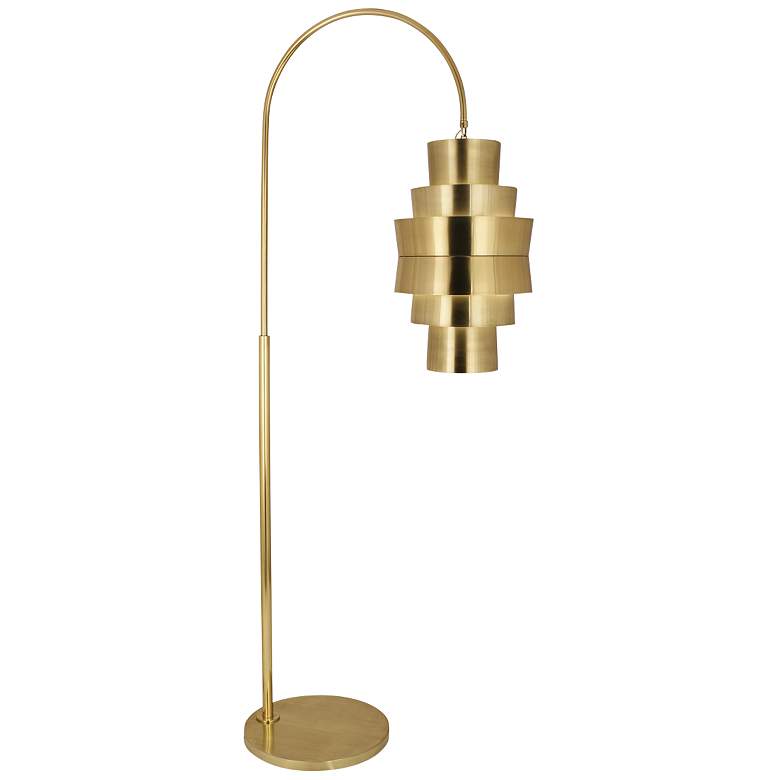 Image 1 Robert Abbey Pierce Modern Brass Metal Arc Floor Lamp