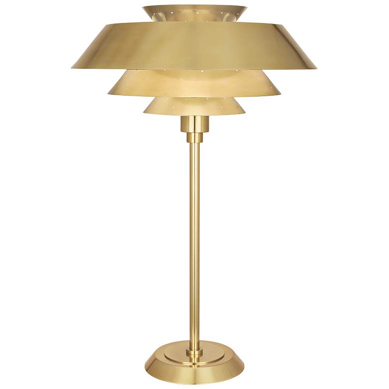 Image 1 Robert Abbey Pierce Modern Brass Metal Table Lamp