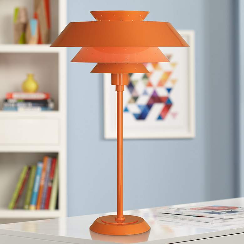 Image 1 Robert Abbey Pierce Pumpkin Gloss Metal Buffet Table Lamp