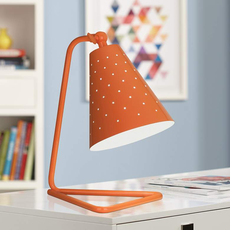 Image 1 Robert Abbey Pierce Pumpkin Gloss Metal Modern Desk Lamp