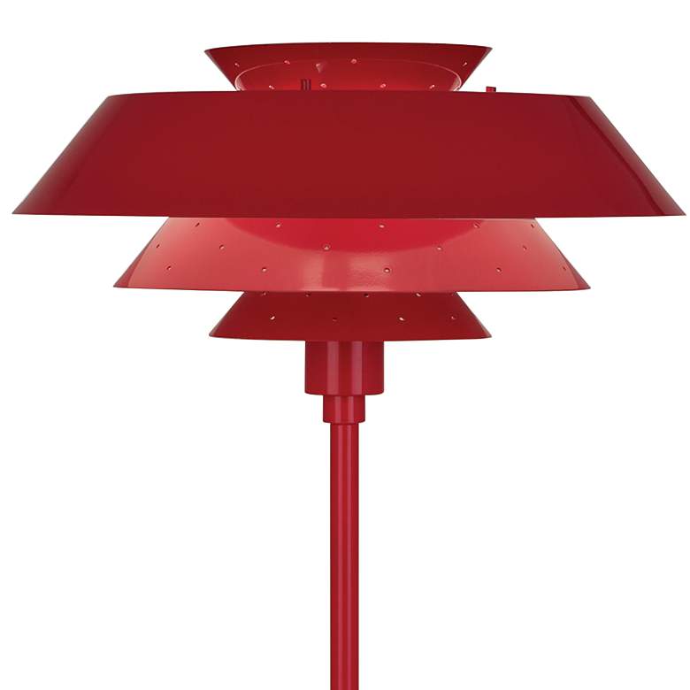 Image 2 Robert Abbey Pierce Ruby Red Gloss Metal Buffet Table Lamp more views