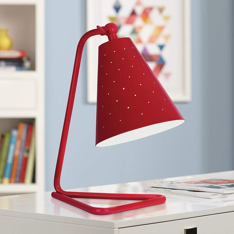 Image 1 Robert Abbey Pierce Ruby Red Metal Modern Desk Lamp