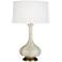 Robert Abbey Pike 32" Brass and Bone White Ceramic Table Lamp